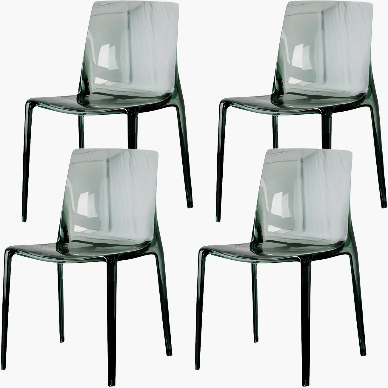 Amber Acrylic 	Armless Low Back Dining Chair Image - 33 | homeyfad