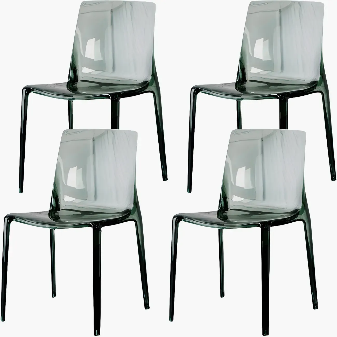 Amber Acrylic 	Armless Low Back Dining Chair Image - 33