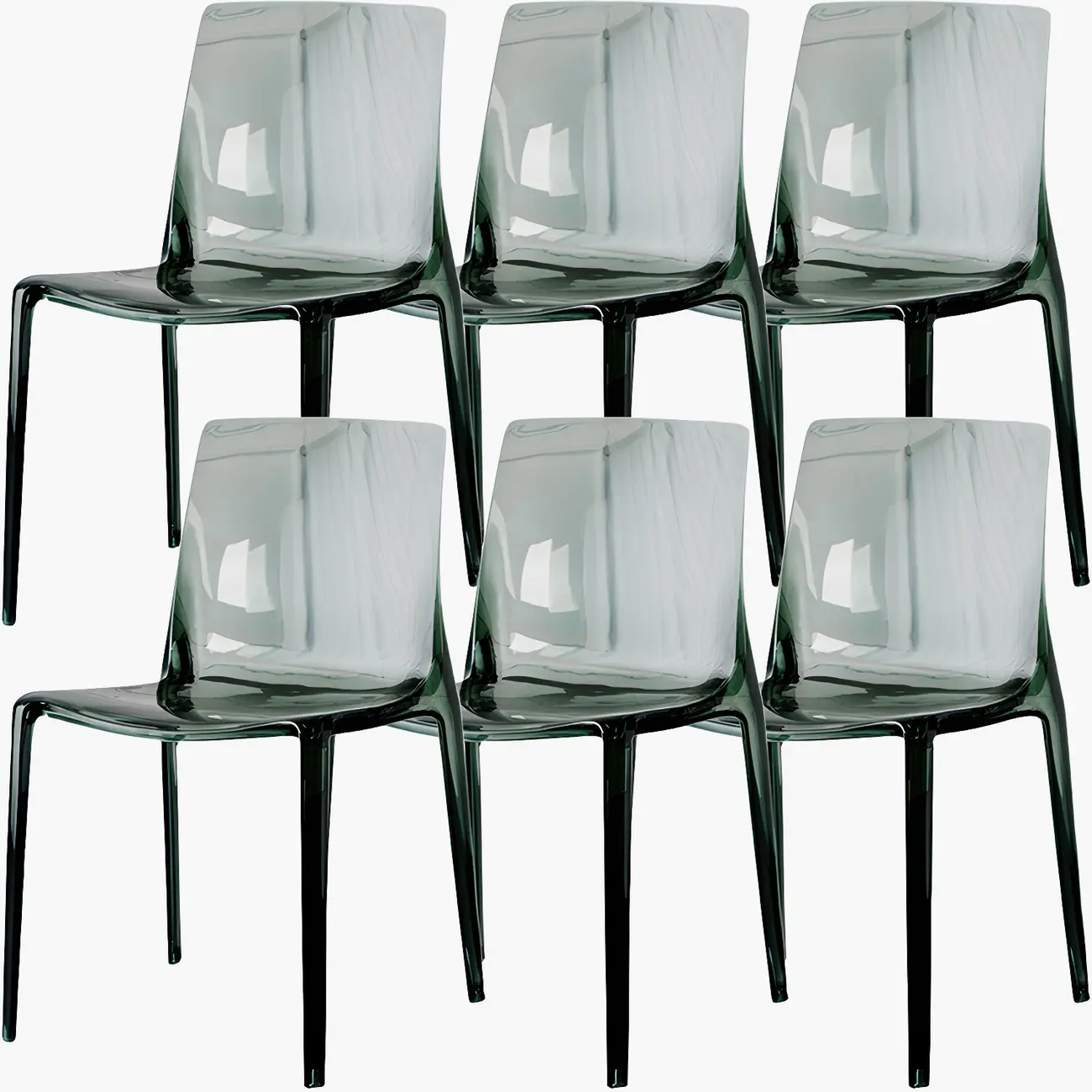 Amber Acrylic 	Armless Low Back Dining Chair Image - 34 | homeyfad