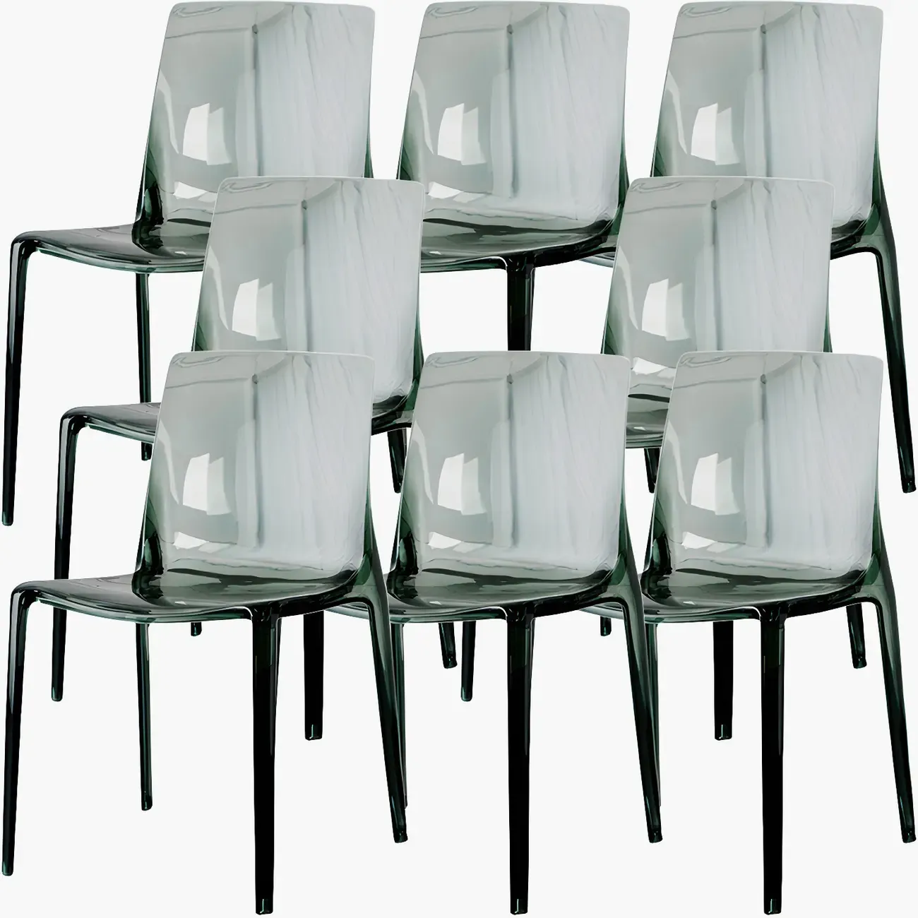 Amber Acrylic 	Armless Low Back Dining Chair Image - 35