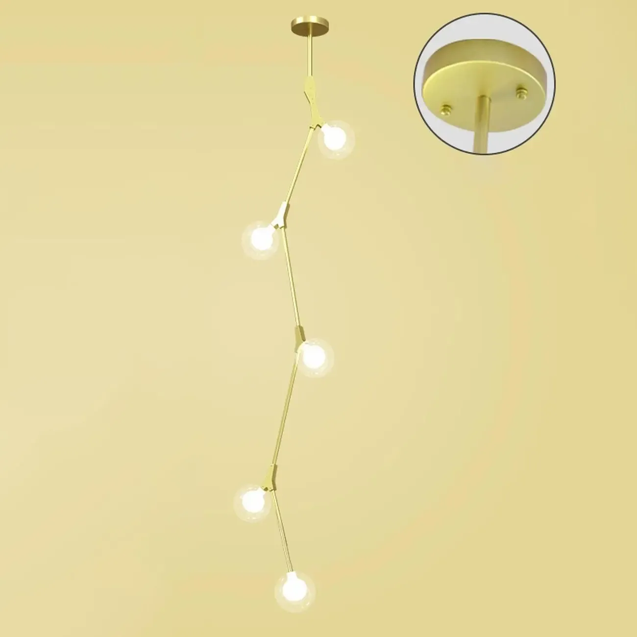 Gold Linear Glass Crystal Modern Chandelier Light Image - 7