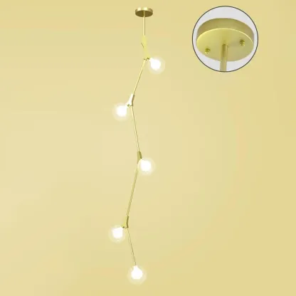 Gold Linear Glass Crystal Modern Chandelier Light Image - 7