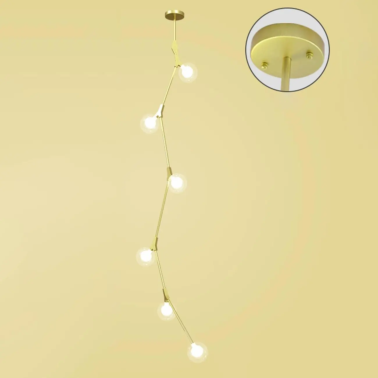 Gold Linear Glass Crystal Modern Chandelier Light Image - 8 | homeyfad