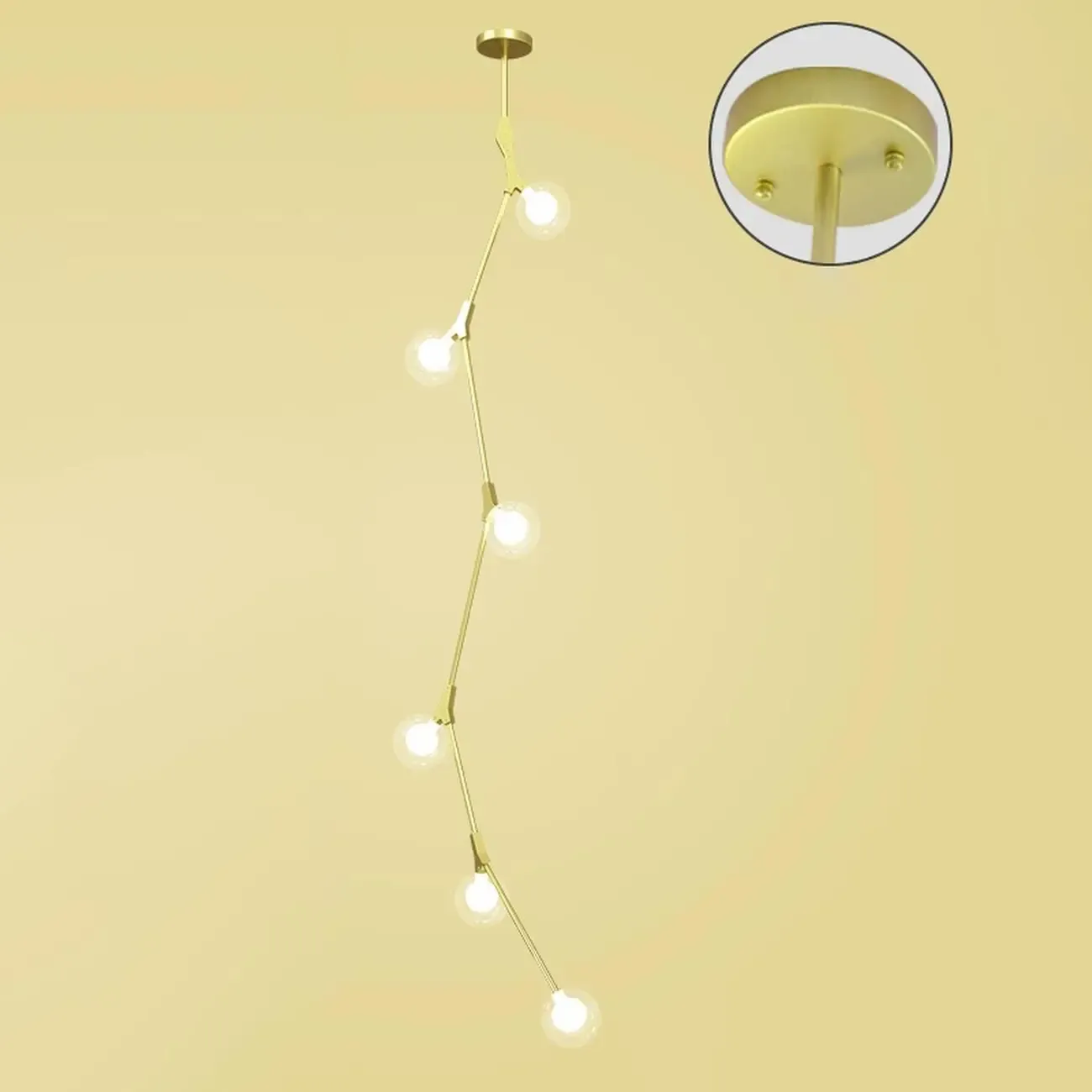 Gold Linear Glass Crystal Modern Chandelier Light Image - 8