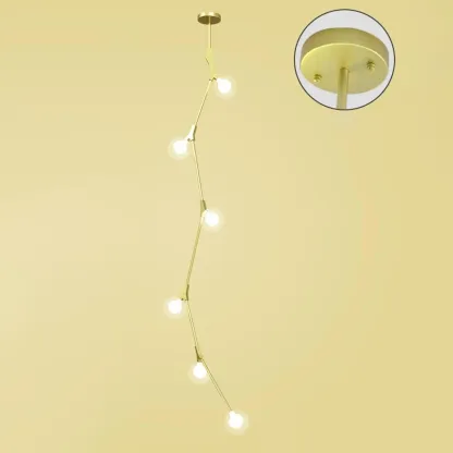 Gold Linear Glass Crystal Modern Chandelier Light Image - 8