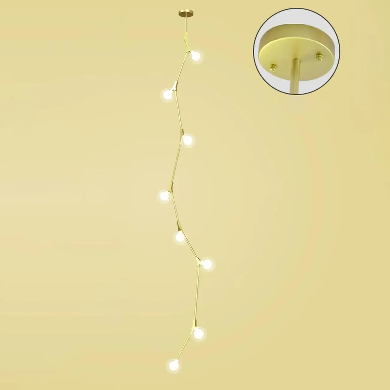 Gold Linear Glass Crystal Modern Chandelier Light Image - 9