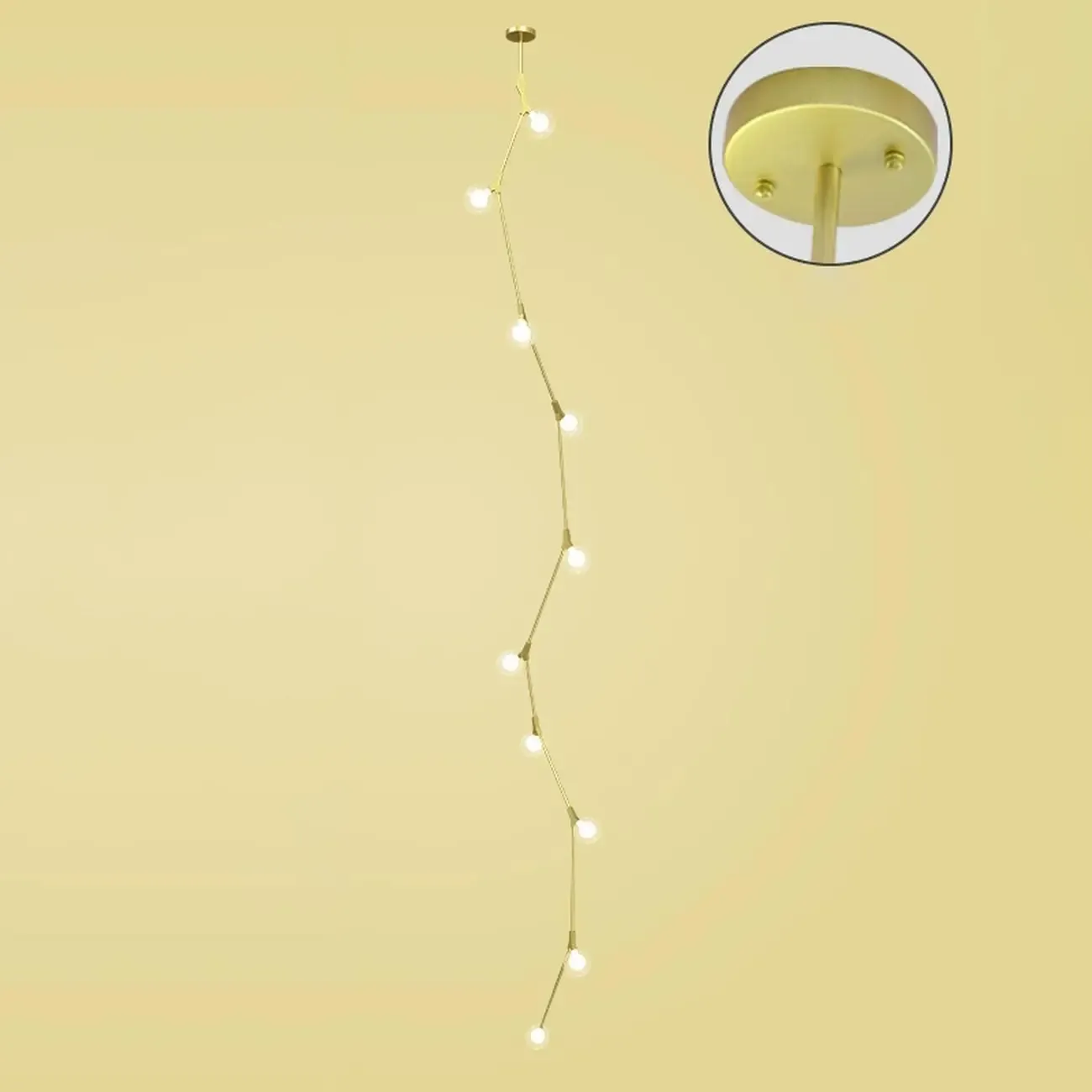 Gold Linear Glass Crystal Modern Chandelier Light Image - 10