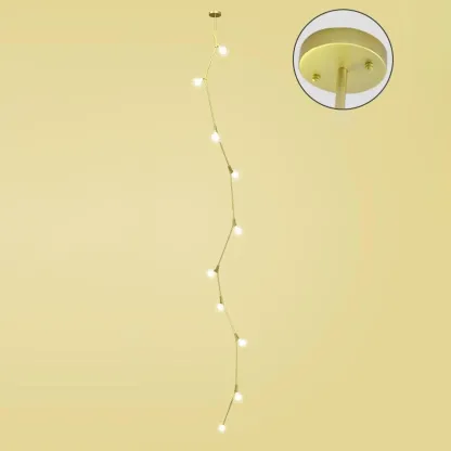 Gold Linear Glass Crystal Modern Chandelier Light Image - 10