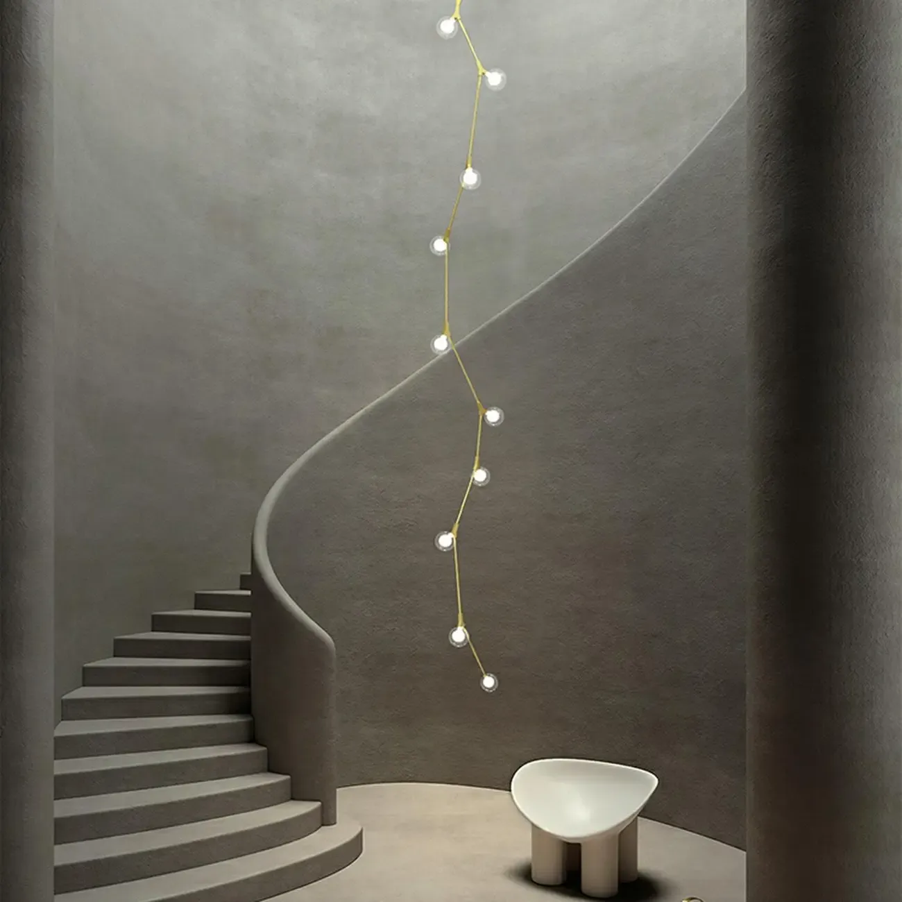 Gold Linear Glass Crystal Modern Chandelier Light Image - 2