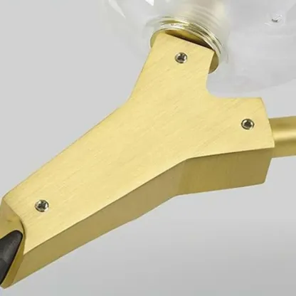 Gold Linear Glass Crystal Modern Chandelier Light Image - 16