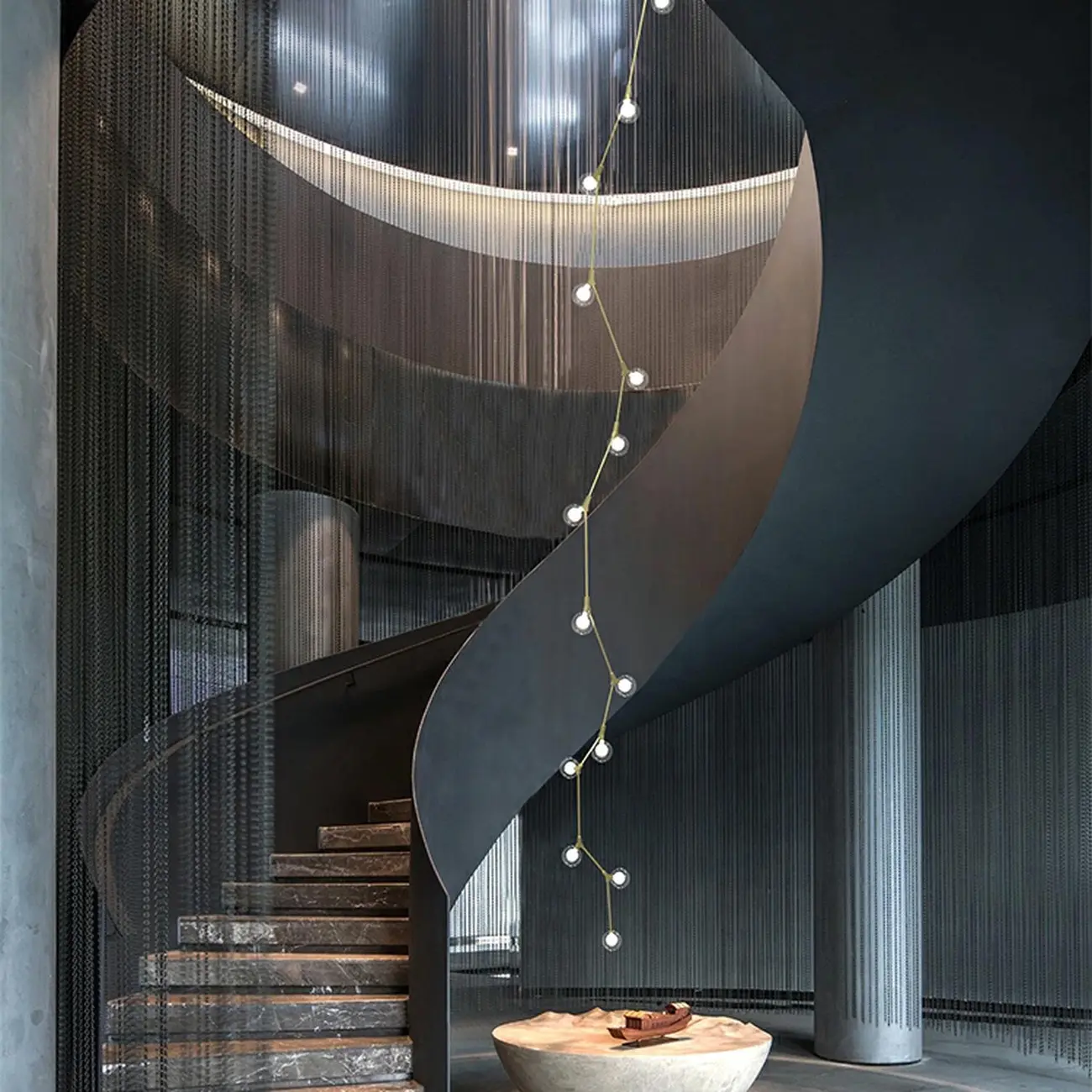 Gold Linear Glass Crystal Modern Chandelier Light Image - 3 | homeyfad