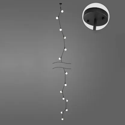 Gold Linear Glass Crystal Modern Chandelier Light Image - 24