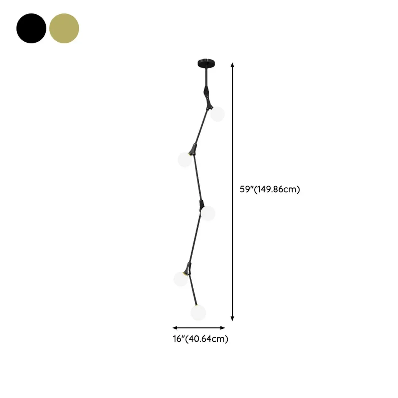 Gold Linear Glass Crystal Modern Chandelier Light #size