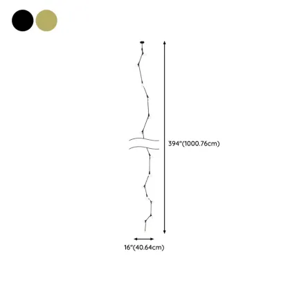 Gold Linear Glass Crystal Modern Chandelier Light Image - 32