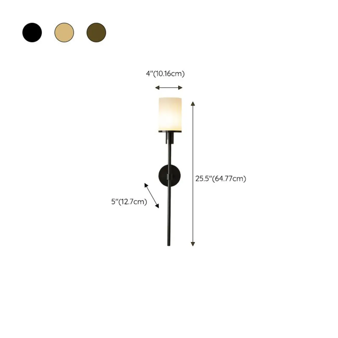 Modern Round Stone Wall Sconce with LED Light for Living Room #size