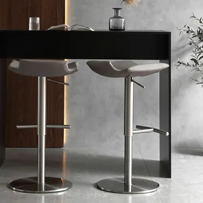 Stylish Metal Swivel Bar Stools with Adjustable Seat for Kitchen Image - 1
