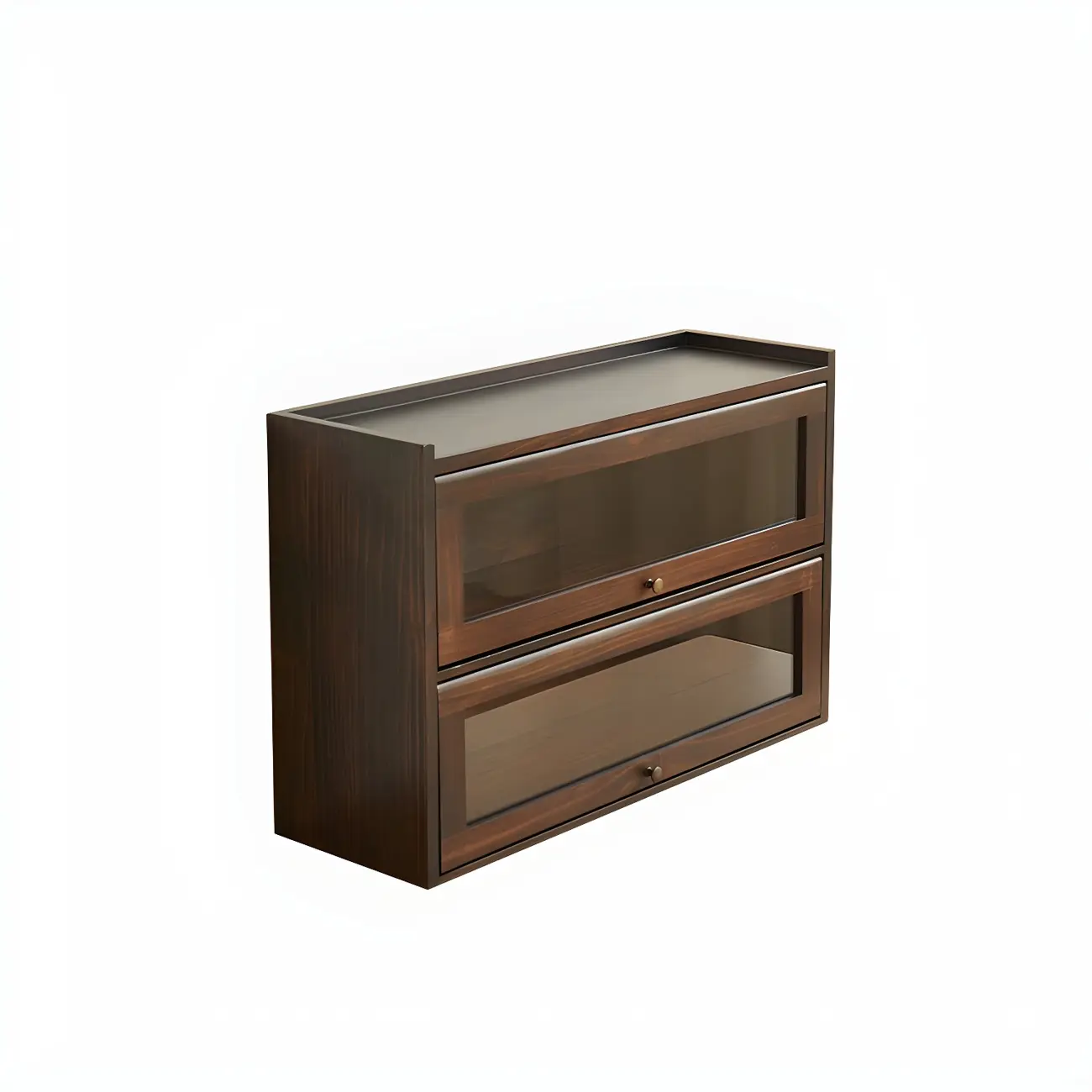 Wooden Tabletop Glass Display Cabinet for Kitchen Decor Image - 4 | homeyfad