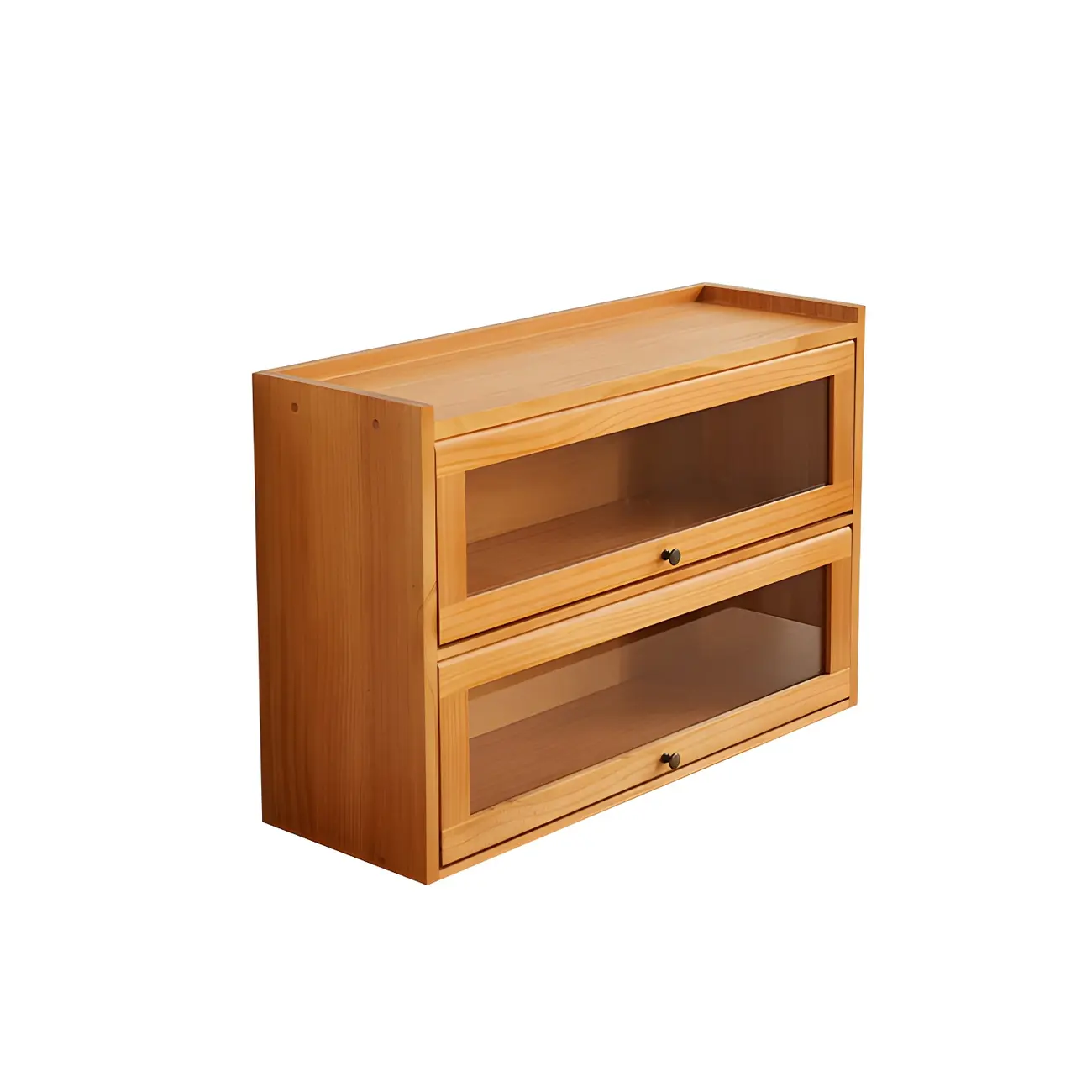 Wooden Tabletop Glass Display Cabinet for Kitchen Decor Image - 10 | homeyfad