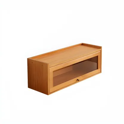 Wooden Tabletop Glass Display Cabinet for Kitchen Decor Image - 13