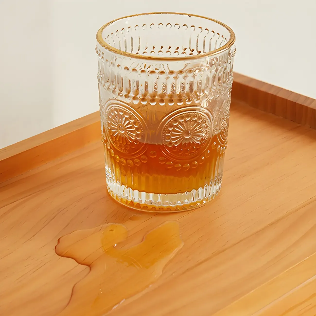 Wooden Tabletop Glass Display Cabinet for Kitchen Decor Image - 20