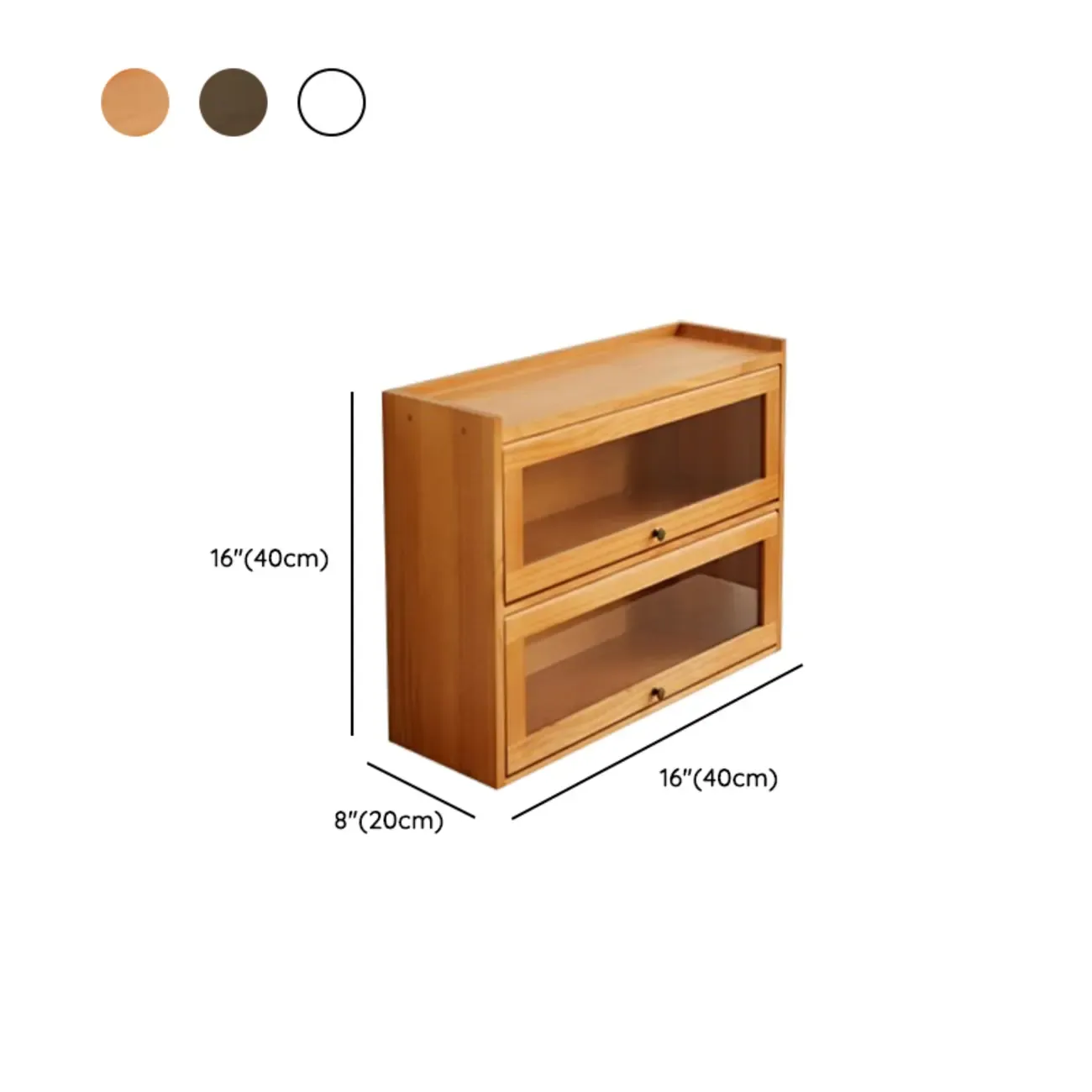 Wooden Tabletop Glass Display Cabinet for Kitchen Decor Image - 25
