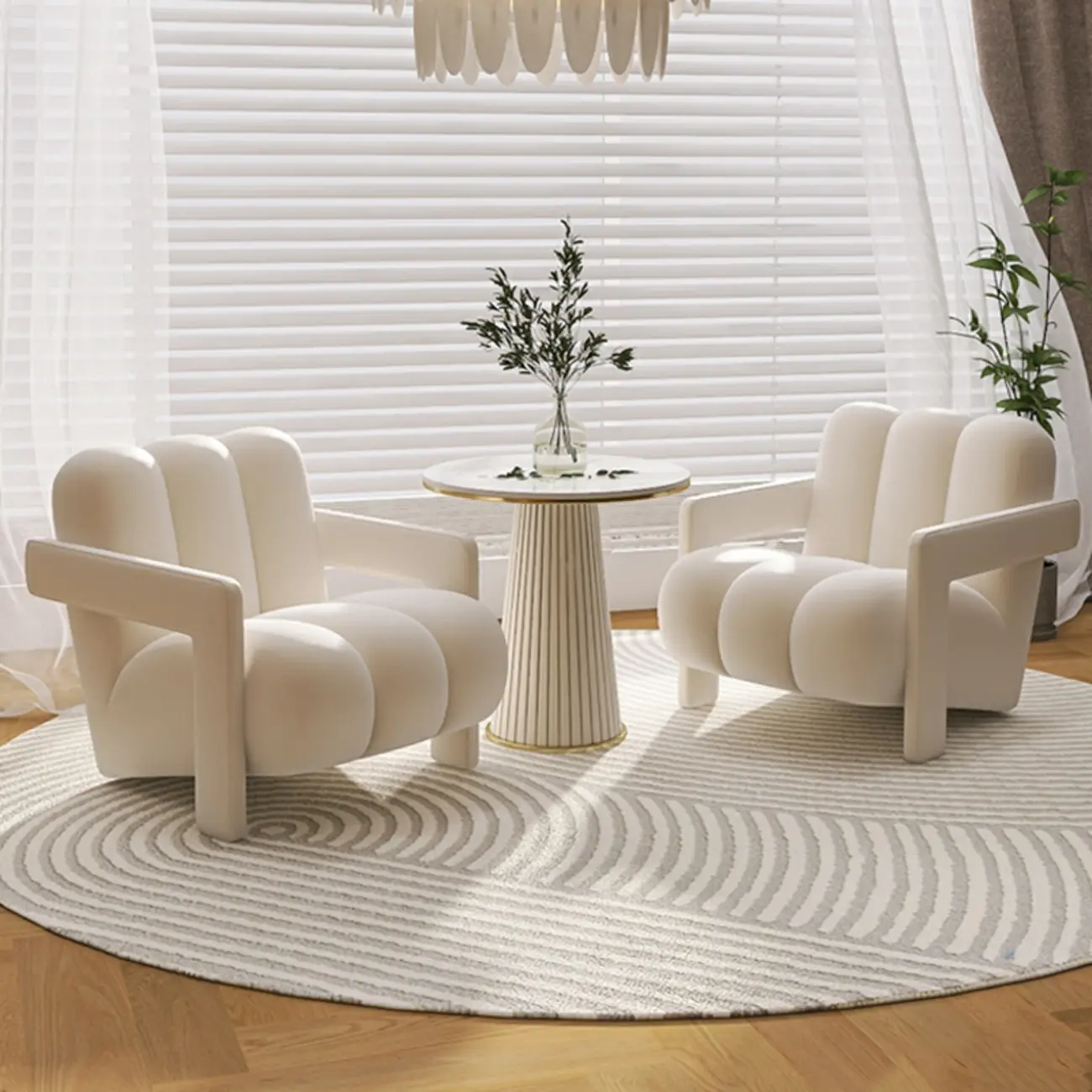 Modern Velvet Accent Chair with Square Arm for Living Room Image - 9 | homeyfad