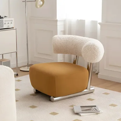 Industrial Fabric Accent Chair with Metal Frame for Living Room Image - 1