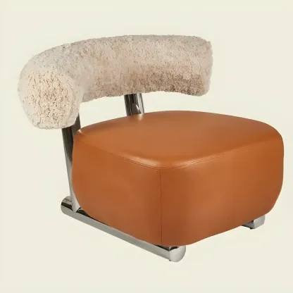 Industrial Fabric Accent Chair with Metal Frame for Living Room Image - 2