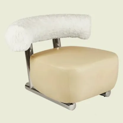 Industrial Fabric Accent Chair with Metal Frame for Living Room Image - 4