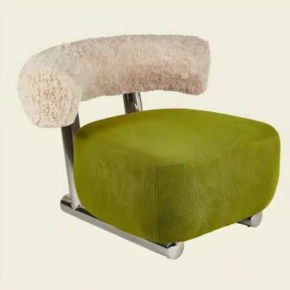 Industrial Fabric Accent Chair with Metal Frame for Living Room Image - 7