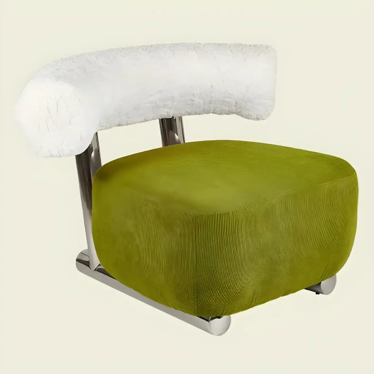 Industrial Fabric Accent Chair with Metal Frame for Living Room Image - 9