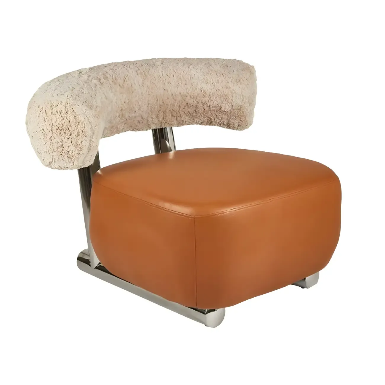 Industrial Fabric Accent Chair with Metal Frame for Living Room Image - 10