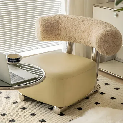 Industrial Fabric Accent Chair with Metal Frame for Living Room Image - 16