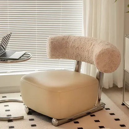 Industrial Fabric Accent Chair with Metal Frame for Living Room Image - 17