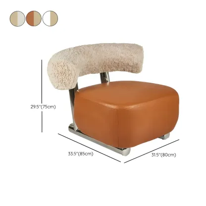 Industrial Fabric Accent Chair with Metal Frame for Living Room #size