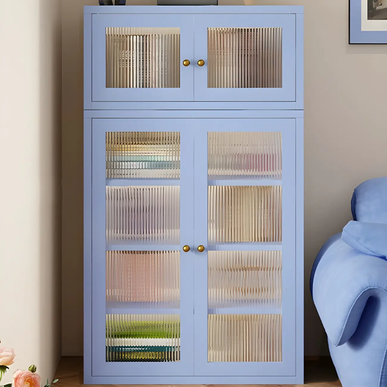 Modern Minimalist Solid Color Iron Rectangle Storage Cabinet Image - 5 | homeyfad