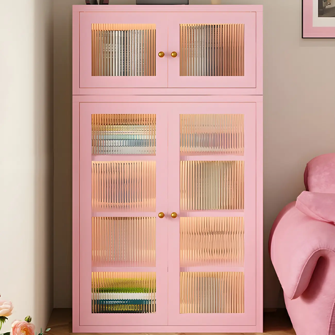 Modern Minimalist Solid Color Iron Rectangle Storage Cabinet Image - 6 | homeyfad