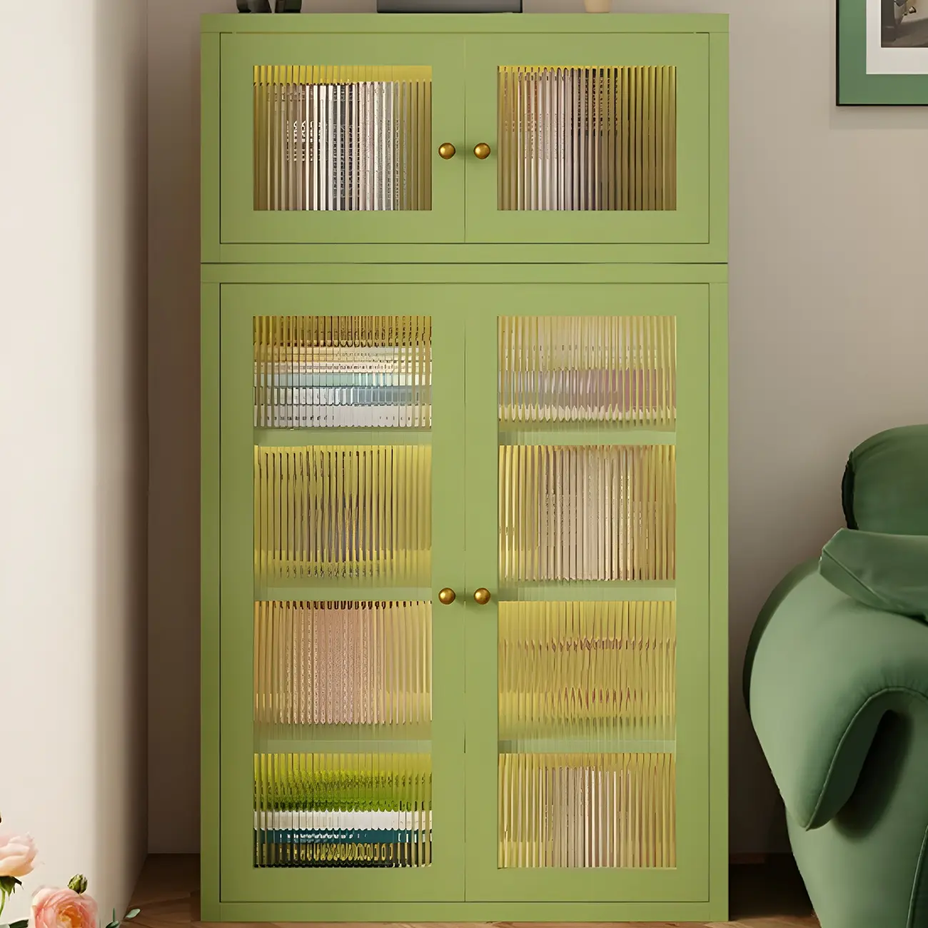 Modern Minimalist Solid Color Iron Rectangle Storage Cabinet Image - 9 | homeyfad