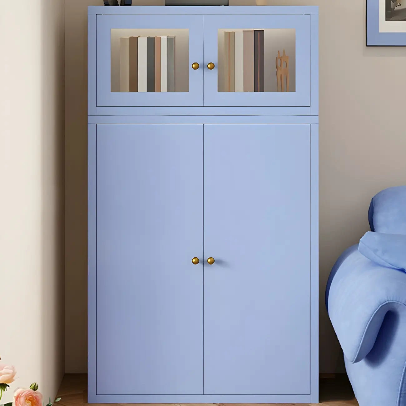 Modern Minimalist Solid Color Iron Rectangle Storage Cabinet Image - 11 | homeyfad