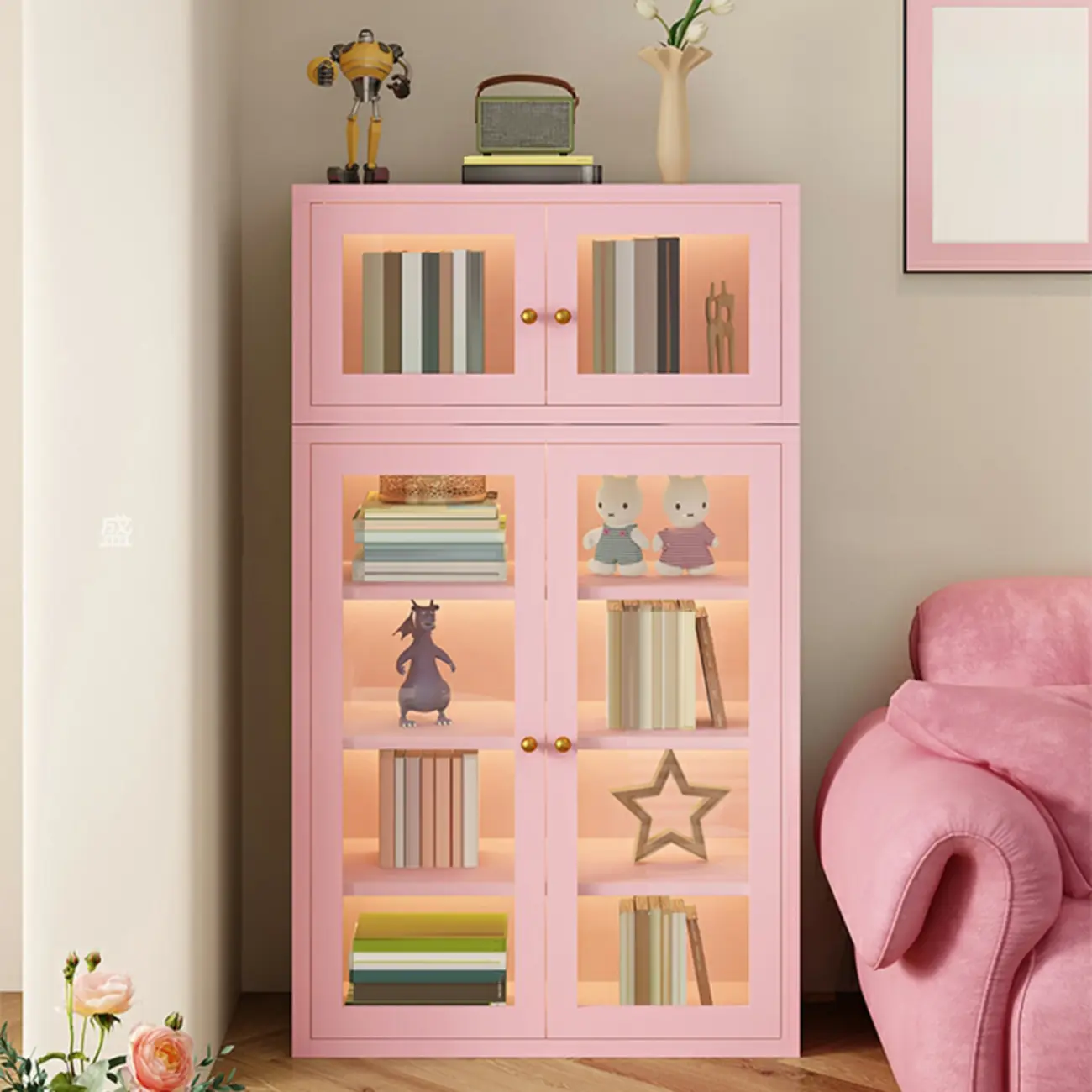 Modern Minimalist Solid Color Iron Rectangle Storage Cabinet Image - 12 | homeyfad