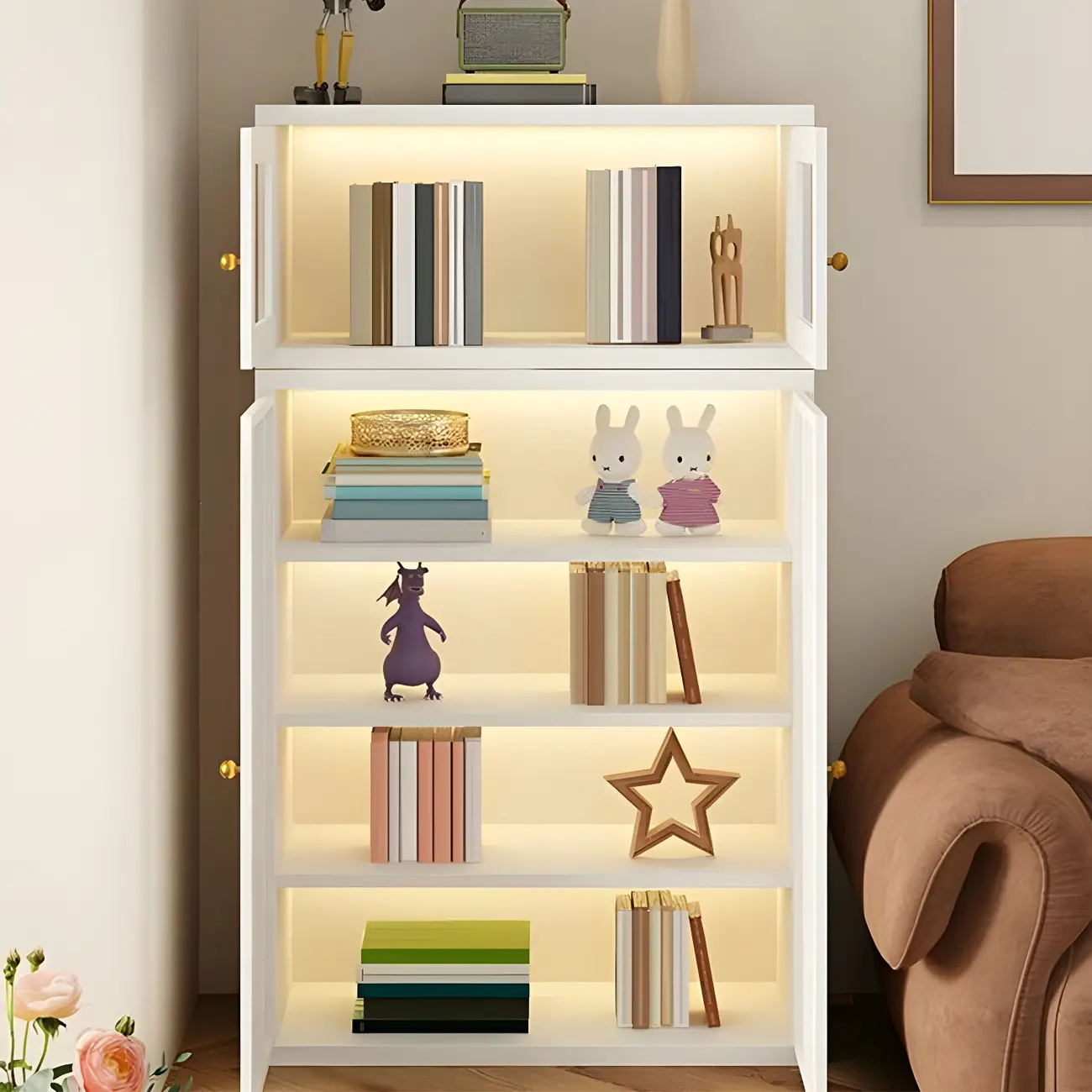 Modern Minimalist Solid Color Iron Rectangle Storage Cabinet Image - 2 | homeyfad