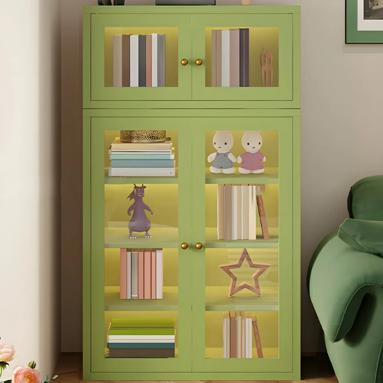 Modern Minimalist Solid Color Iron Rectangle Storage Cabinet Image - 19 | homeyfad