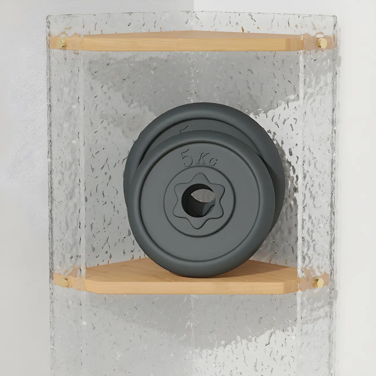 Modern Acrylic Natural Wood Open Shelves Corner Cabinet Image - 13 | homeyfad