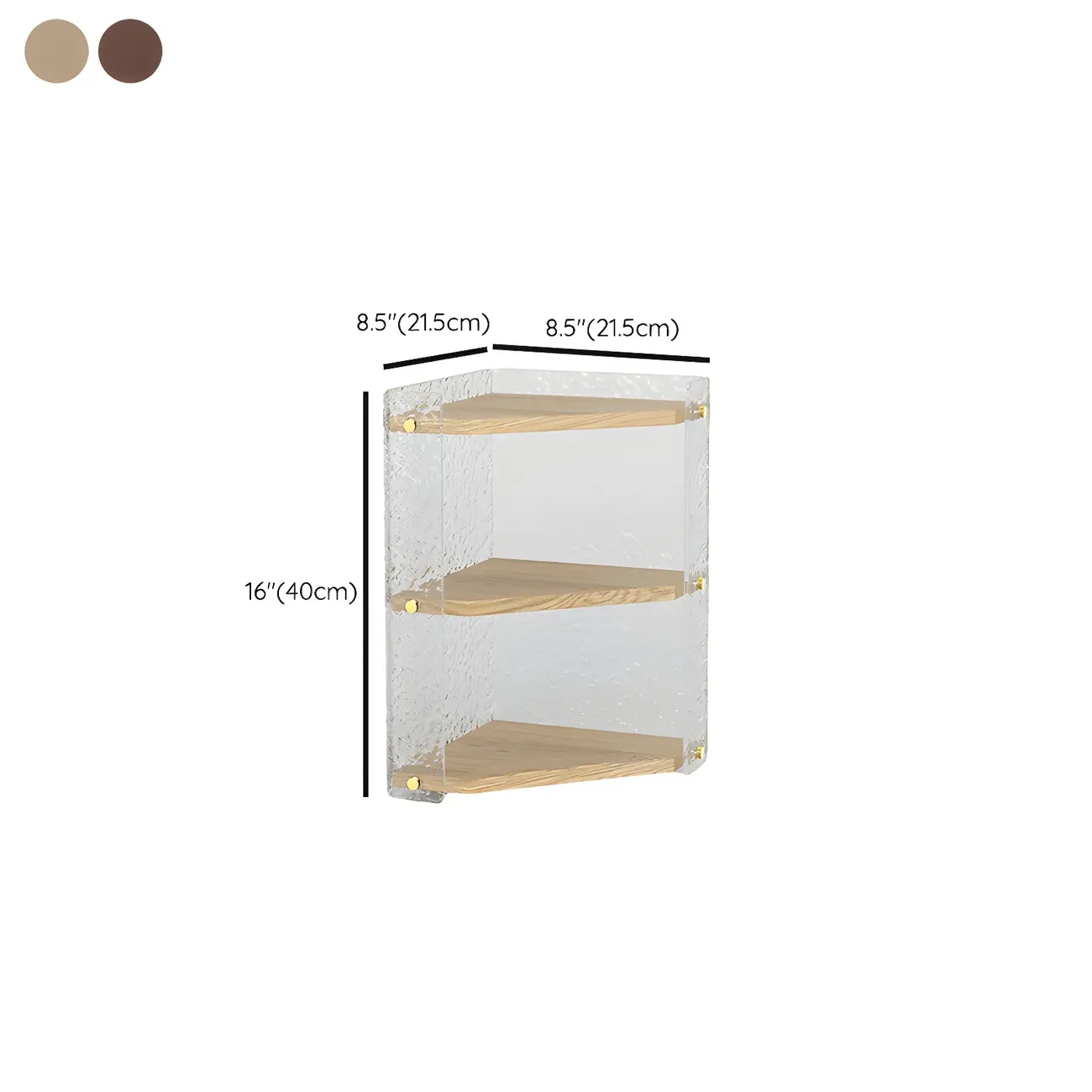 Modern Acrylic Natural Wood Open Shelves Corner Cabinet #size | homeyfad