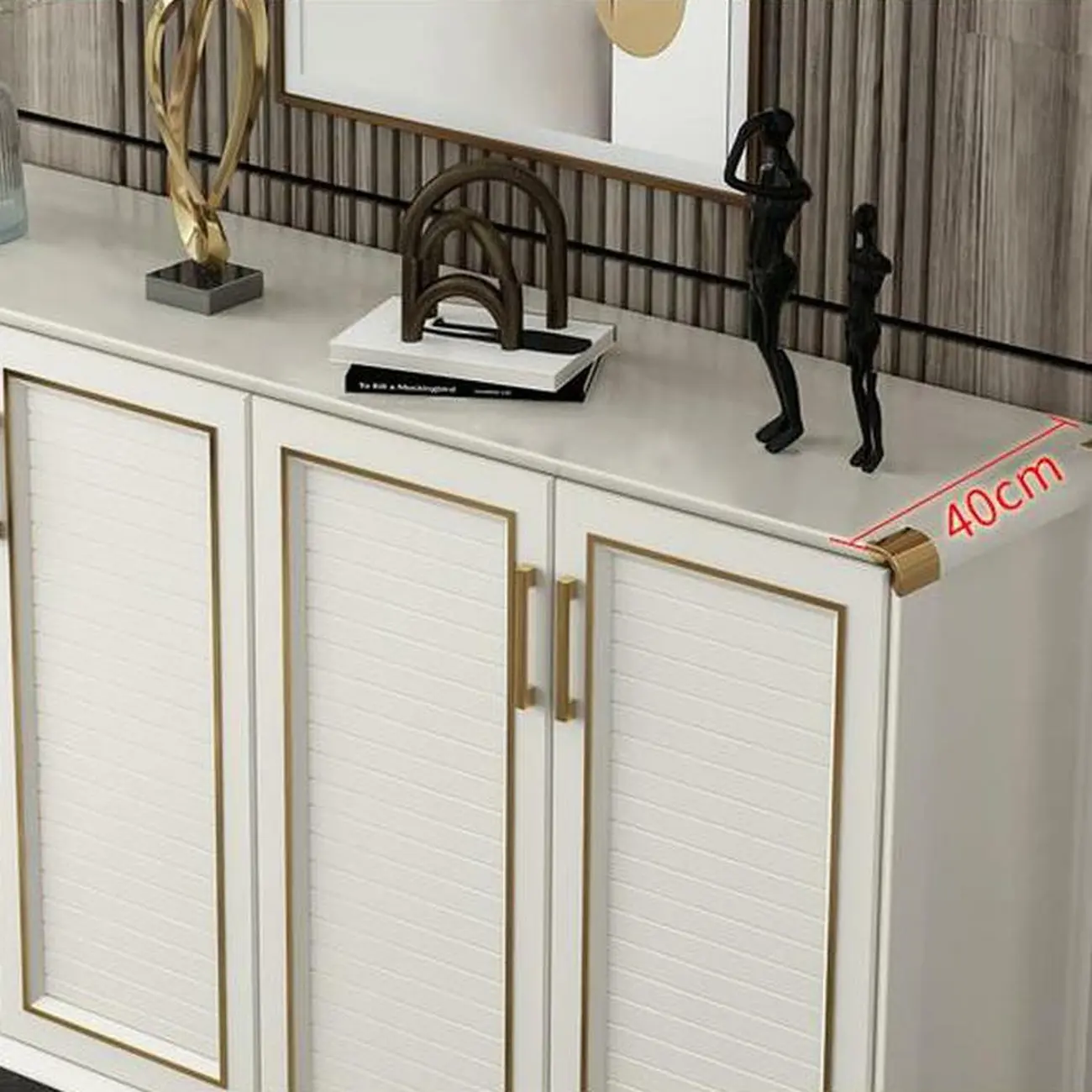 Glam White Metal Shoe Storage Cabinet with Drawer Image - 12 | homeyfad