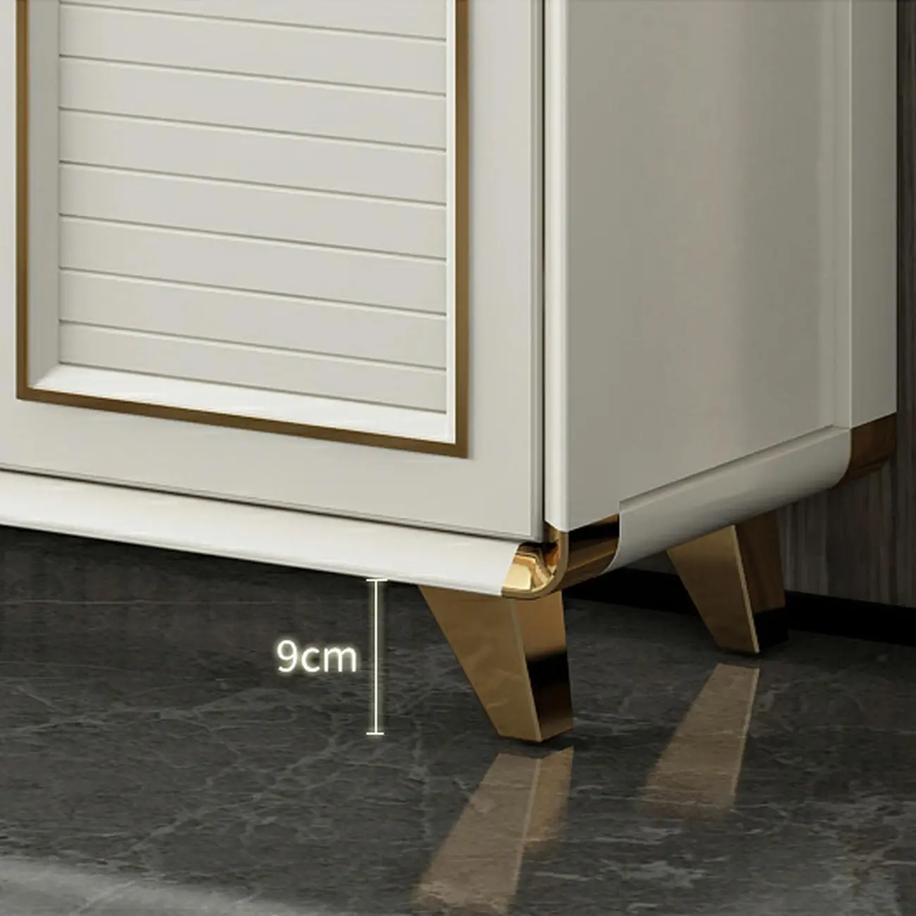 Glam White Metal Shoe Storage Cabinet with Drawer Image - 14 | homeyfad