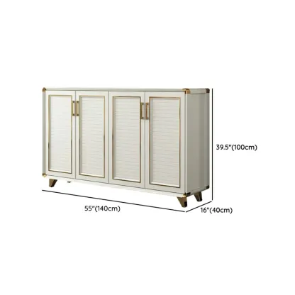 Glam White Metal Shoe Storage Cabinet with Drawer Image - 28