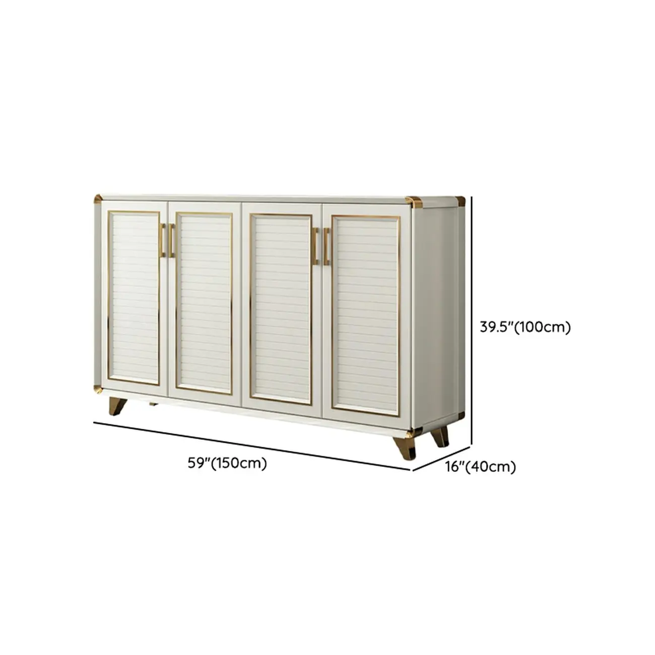 Glam White Metal Shoe Storage Cabinet with Drawer Image - 29 | homeyfad