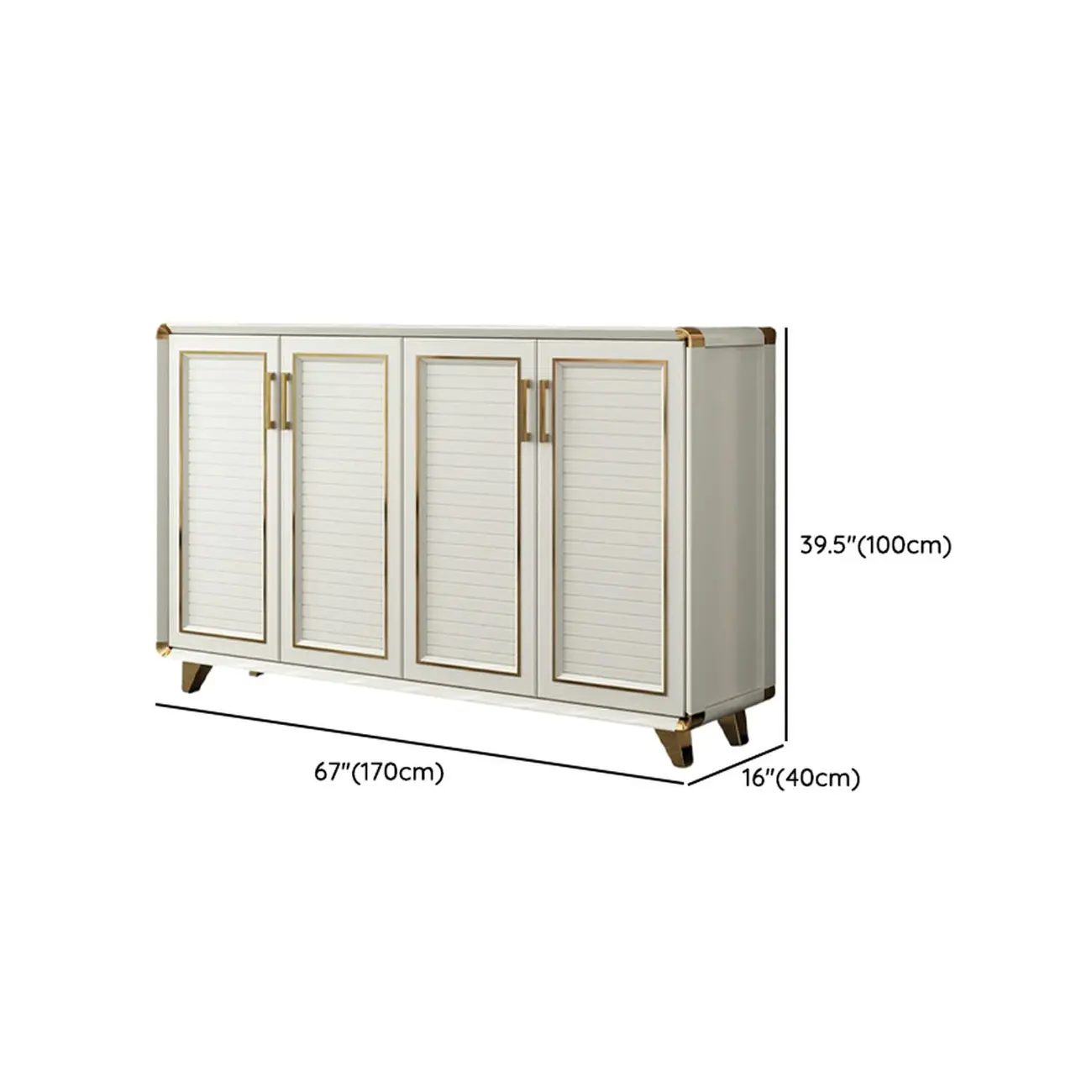 Glam White Metal Shoe Storage Cabinet with Drawer Image - 31 | homeyfad