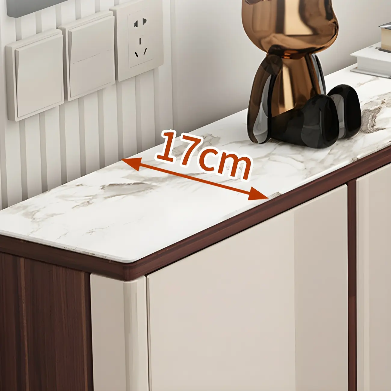 Rectangular Wood Entryway Beige Shoe Storage Cabinet Image - 12 | homeyfad